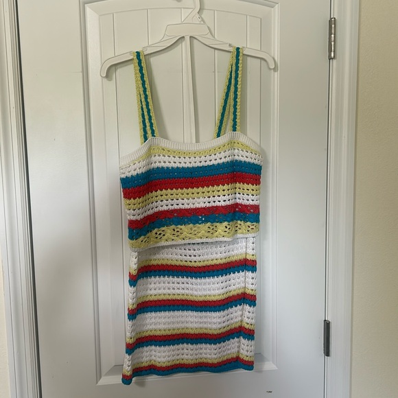 Solid & Striped Crochet Vertical Stripe Two-Piece Set. New With Tags. Size L.